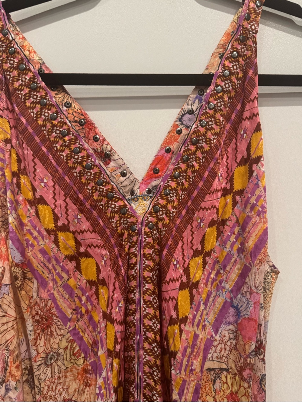Johnny Was Sleeveless Floral Maxi Dress in Pink, Yellow and Purple - Picture 2 of 4